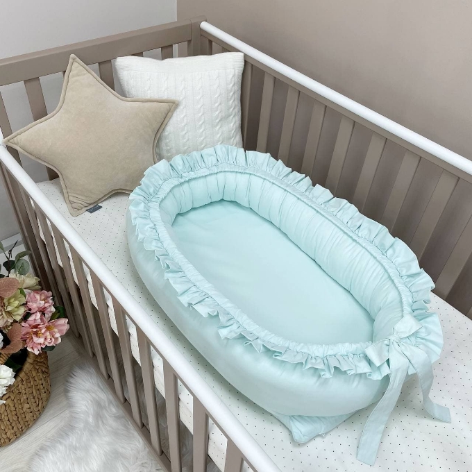 Baby nest co-sleeping cu volanase – menta